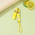 Adjustable Pacifier Clip with Braided Cord and Secure Clasp - Prevents Dropping Yellow
