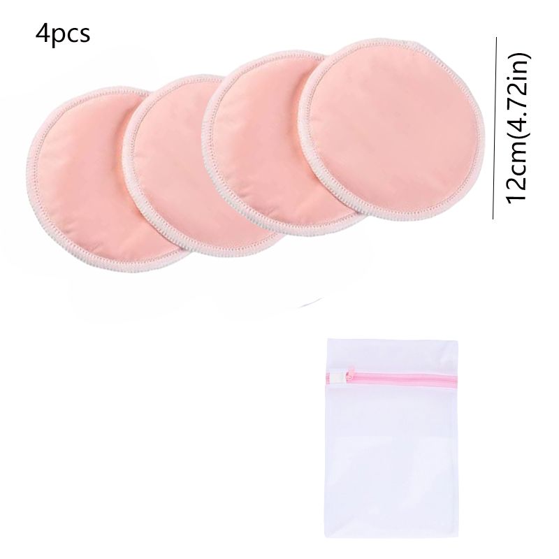 4-pack Reusable Nursing Breast Pads Super Absorbent Breathable Nipplecovers Breastfeeding Nipple Pad With Mesh Bag