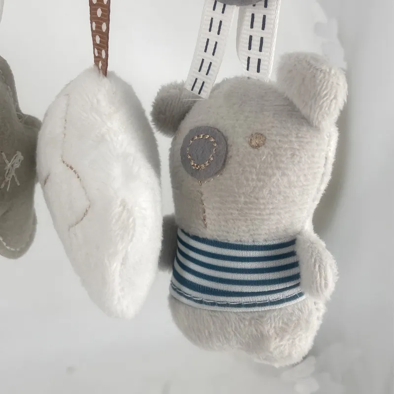 Conejo musical de peluche cochecito / cuna juguete colgante para bebés Blanco big image 1