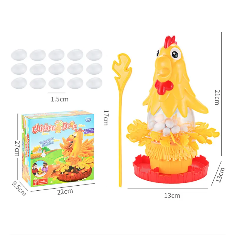 雞下蛋遊戲 - 適合 2-4 名玩家的有趣互動桌面活動 黃色 big image 1