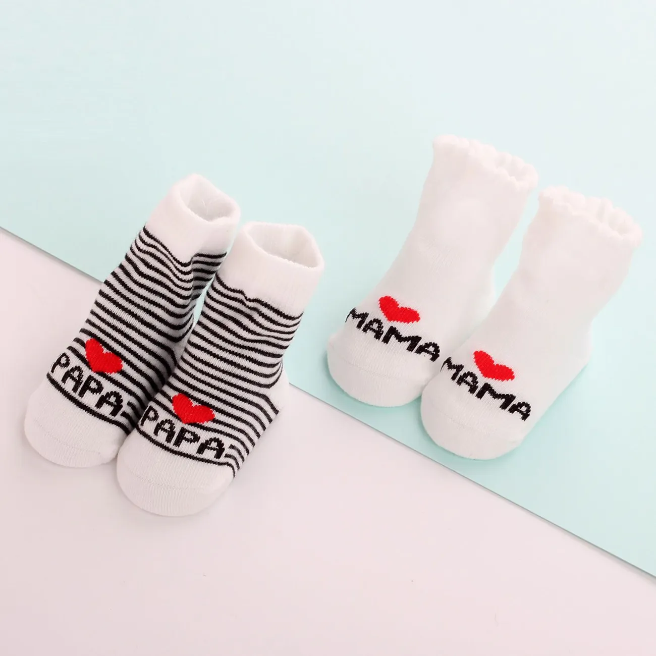 Paquete de 2 calcetines dulces para bebé niña/niño  Blanco Negro big image 1