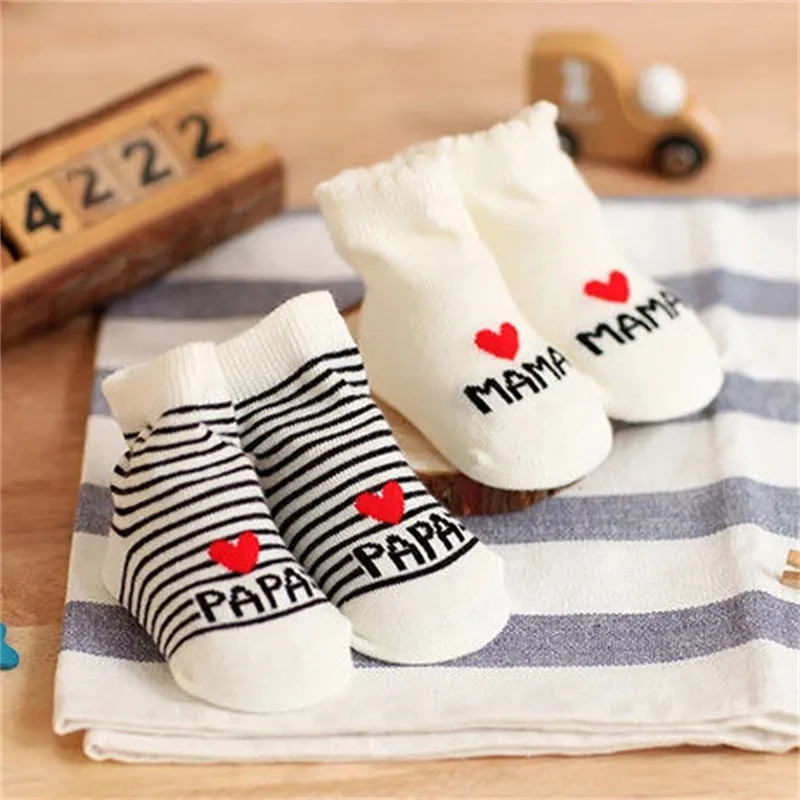 2er-Pack Baby Mädchen/Junge Süße Socken  schwarz/weiß big image 1
