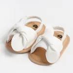 Baby/Toddler Girl Solid Color Elastic Band Leather Pre-Walker Shoes White