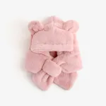 Baby/toddler winter scarf hat integrated hat Pink