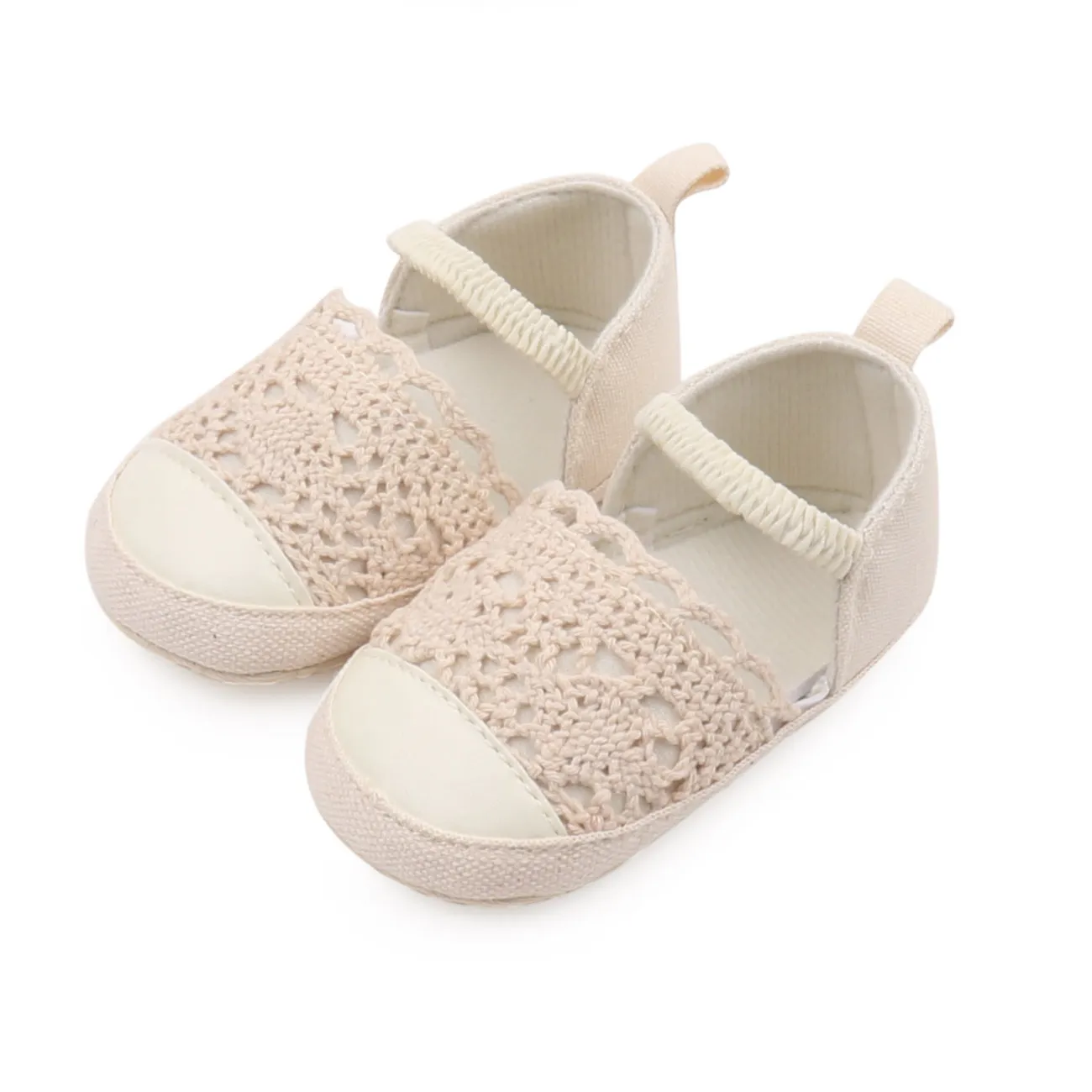 嬰兒 女 休閒 純色 學步鞋 米白色 big image 1
