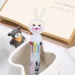 Bolígrafos de conejo de dibujos animados en 10 colores Lechoso
