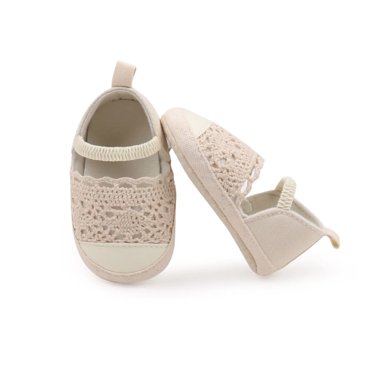 嬰兒 女 休閒 純色 學步鞋 米白色 big image 1