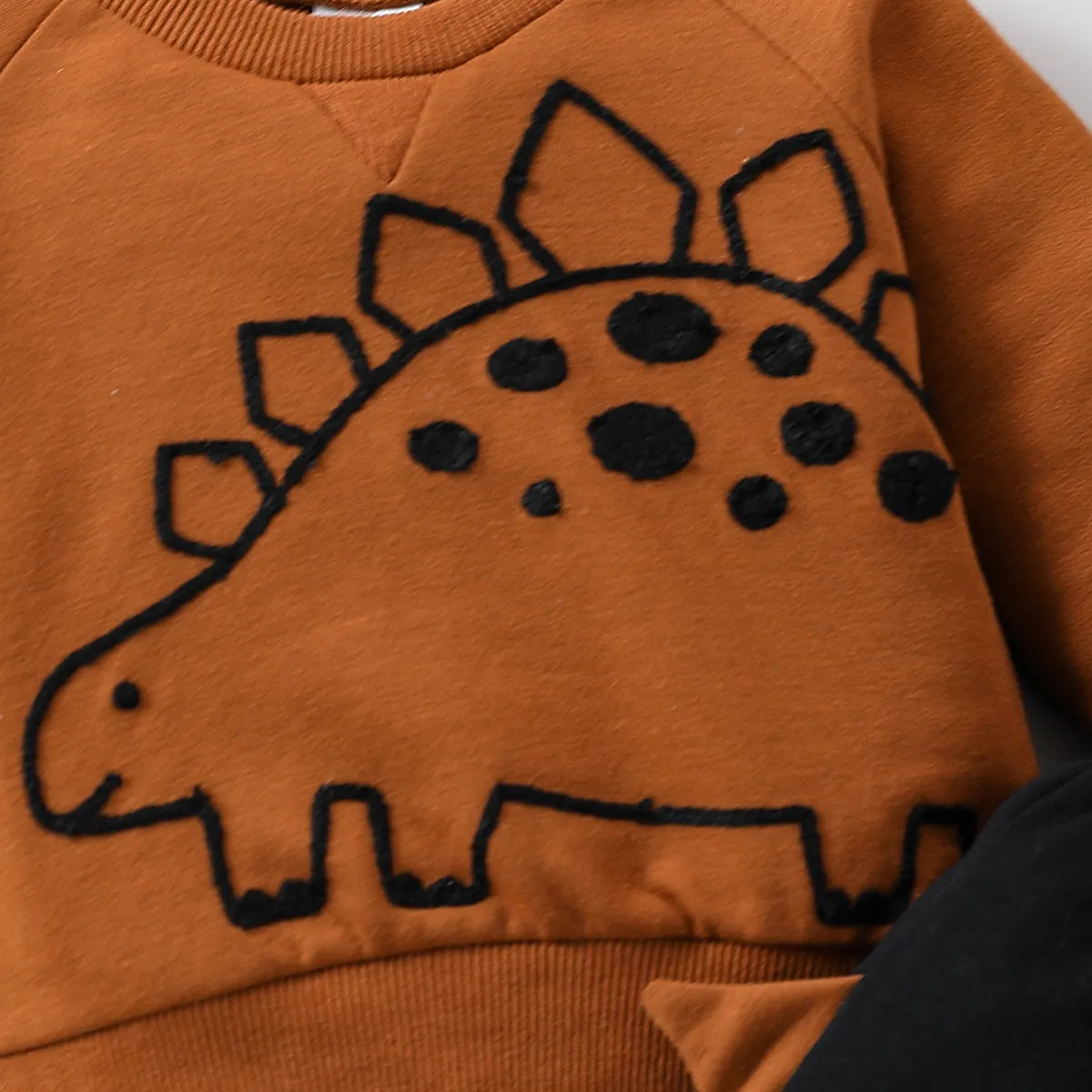 2pcs Baby Boy Childlike Animal Pattern Dinosaur Top And Pants Set