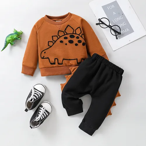 Dinosaur Boy Set - 2pcs Childlike Animal Pattern Polyester Spandex Baby's Sets