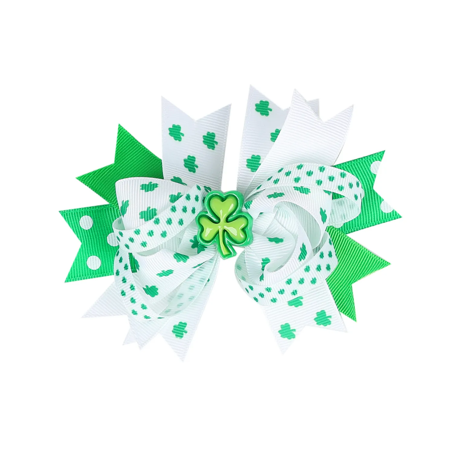 Toddler/kids Clover Multi-layer Bow Clip