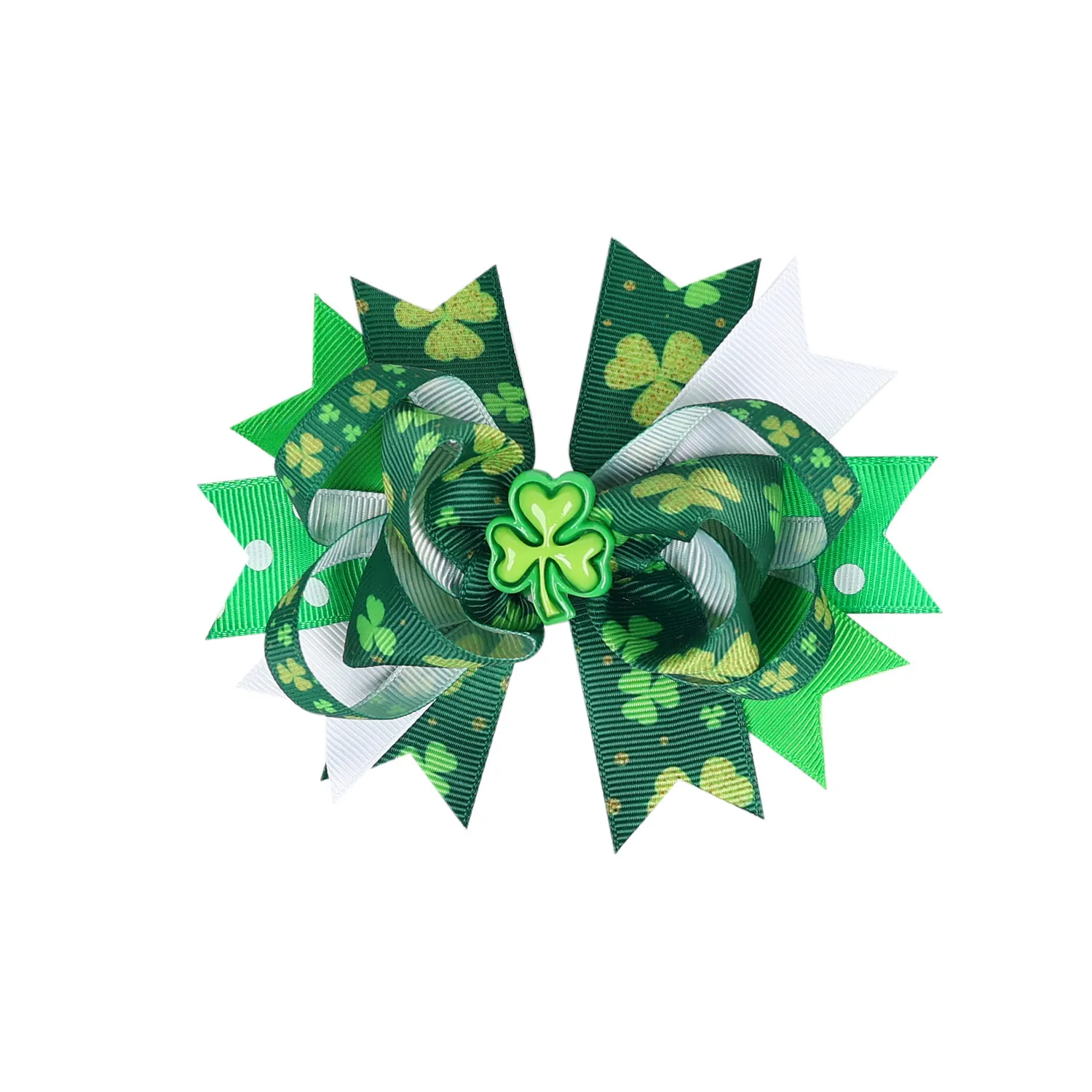 

Toddler/kids Clover multi-layer bow clip