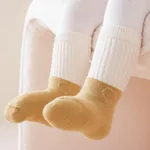 Baby Color matching thickened warm type A cotton socks Ginger