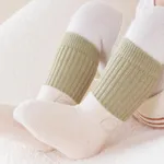 Baby Color matching thickened warm type A cotton socks Green