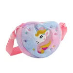 Bolso de hombro de unicornio lindo de dibujos animados para niños pequeños / niños rosado morado
