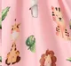 Toddler Girl  Sweet Sleeveless Square-cut Collar Animal Pattern Lion Dress  Colorful