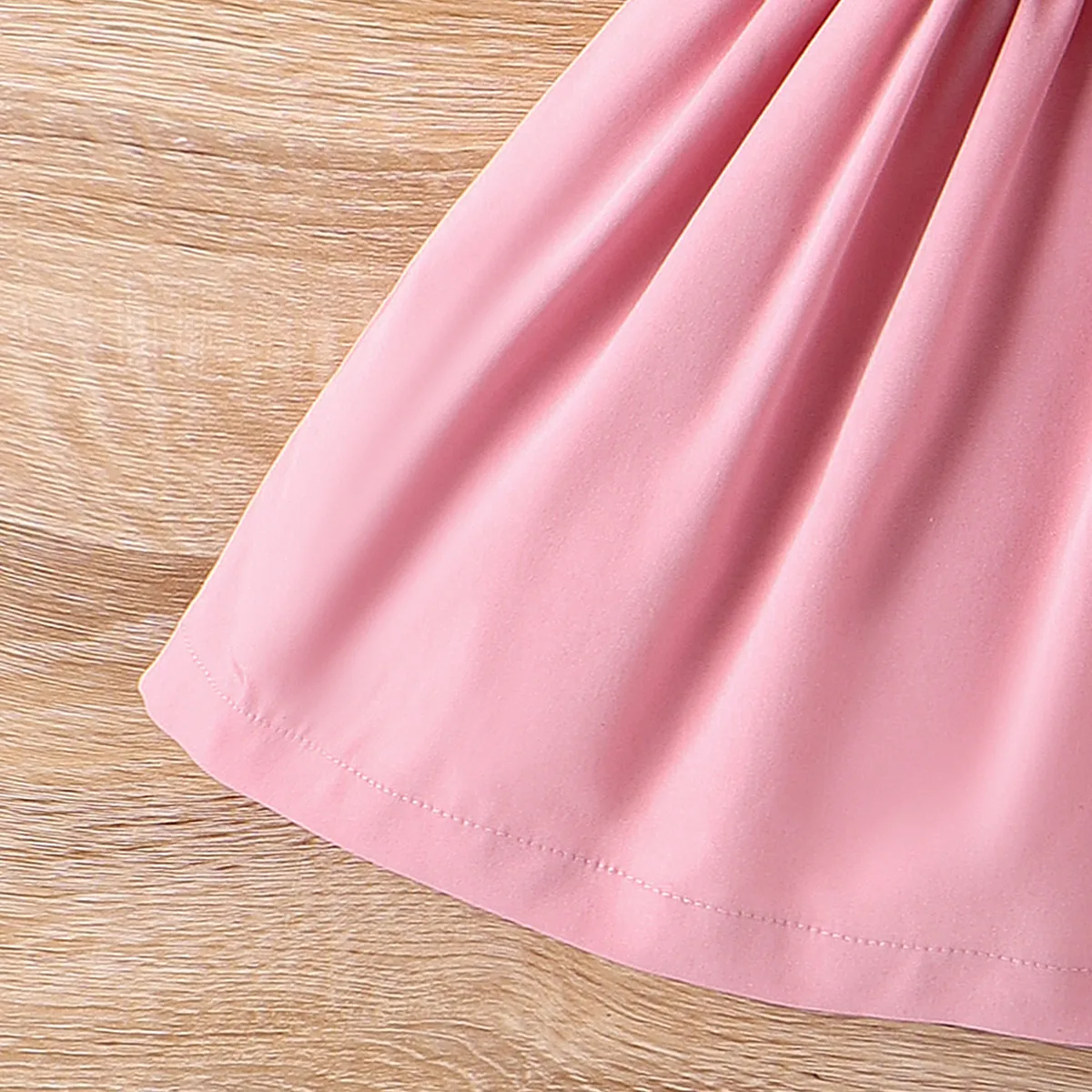 2 pièces Bébé Couture de tissus Doux Manches courtes Robe Rose big image 1