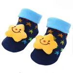 Cartoon 3D Plush Anti-Slip Baby Socks Apricot