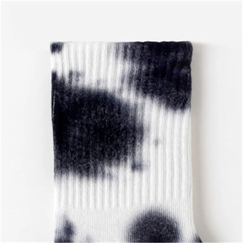 Toddler/kids Girl/Boy Tie-Dye Mid-Calf Socks Black big image 1