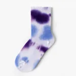 Toddler/kids Girl/Boy Tie-Dye Mid-Calf Socks Purple
