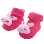 Cartoon 3D Plush Anti-Slip Baby Socks Pink