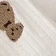 Overknee-Socken für Kleinkinder/Kinder mit niedlicher Bärenstickerei weiß