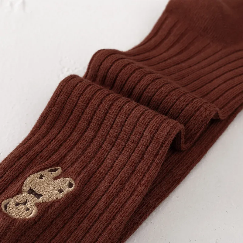 Calcetines por encima de la rodilla para niños pequeños / niños con bordado de oso lindo caramelo big image 1
