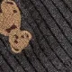 Overknee-Socken für Kleinkinder/Kinder mit niedlicher Bärenstickerei dunkelgrau