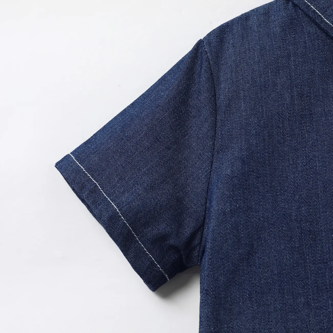 2 pièces Enfant en bas âge Garçon Revers Décontracté ensembles de chemises Un jean bleu big image 1