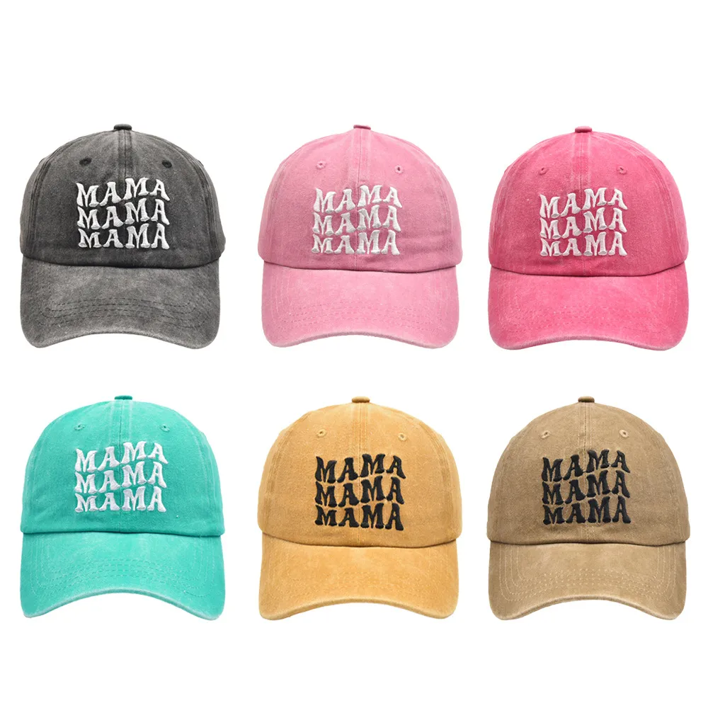  قبعات بيسبول مطابقة للعائلة MAMA MINI رسالة مطبوعة للبالغين قبعات الشمس للأطفال للأنشطة الخارجية زهري big image 1