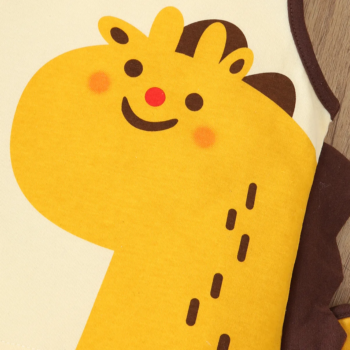  Baby Boy  Casual Animal Pattern Hyper-Tactile Giraffe 3D Top and Pants Set  Yellow big image 1