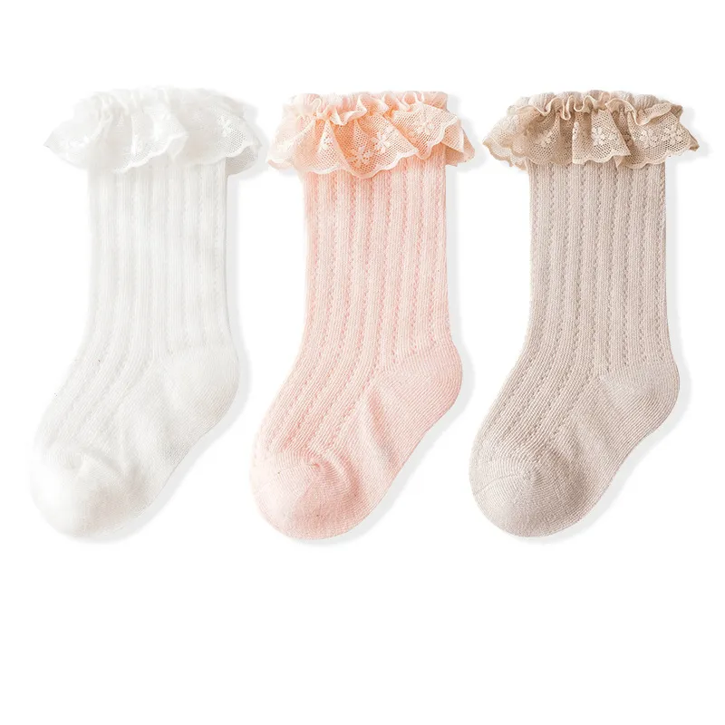 Baby/toddler Girl Summer Anti-mosquito Lace Socks White big image 1