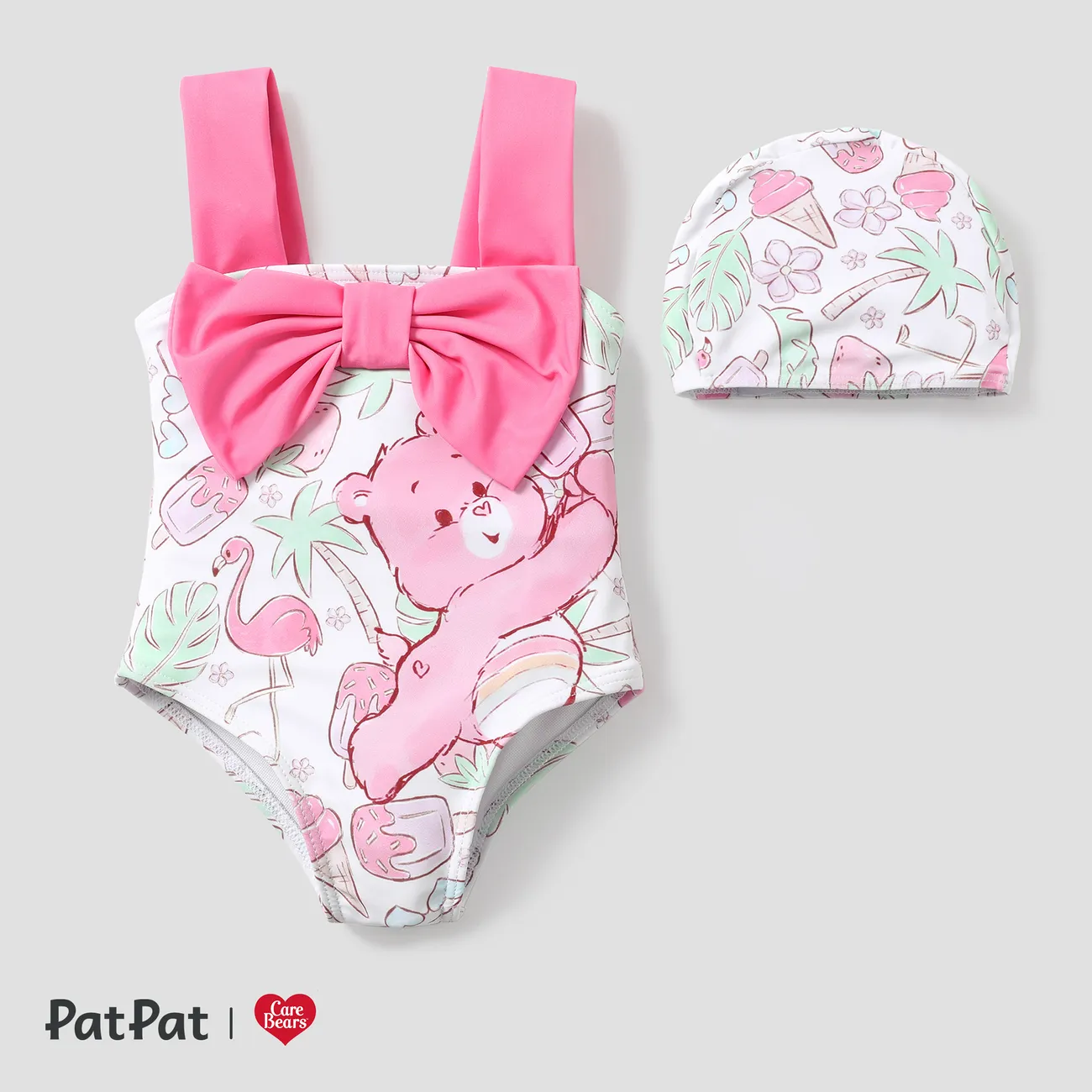 Care Bears Baby Girl Ice Cream Real Bear Swimsuit Jumpsuit/One Piece Pink big image 1