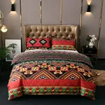 2/3pcs Contemporary Bedding Set with Brushed 3D Digital Printing Duvet Cover and Pillowcase redblack