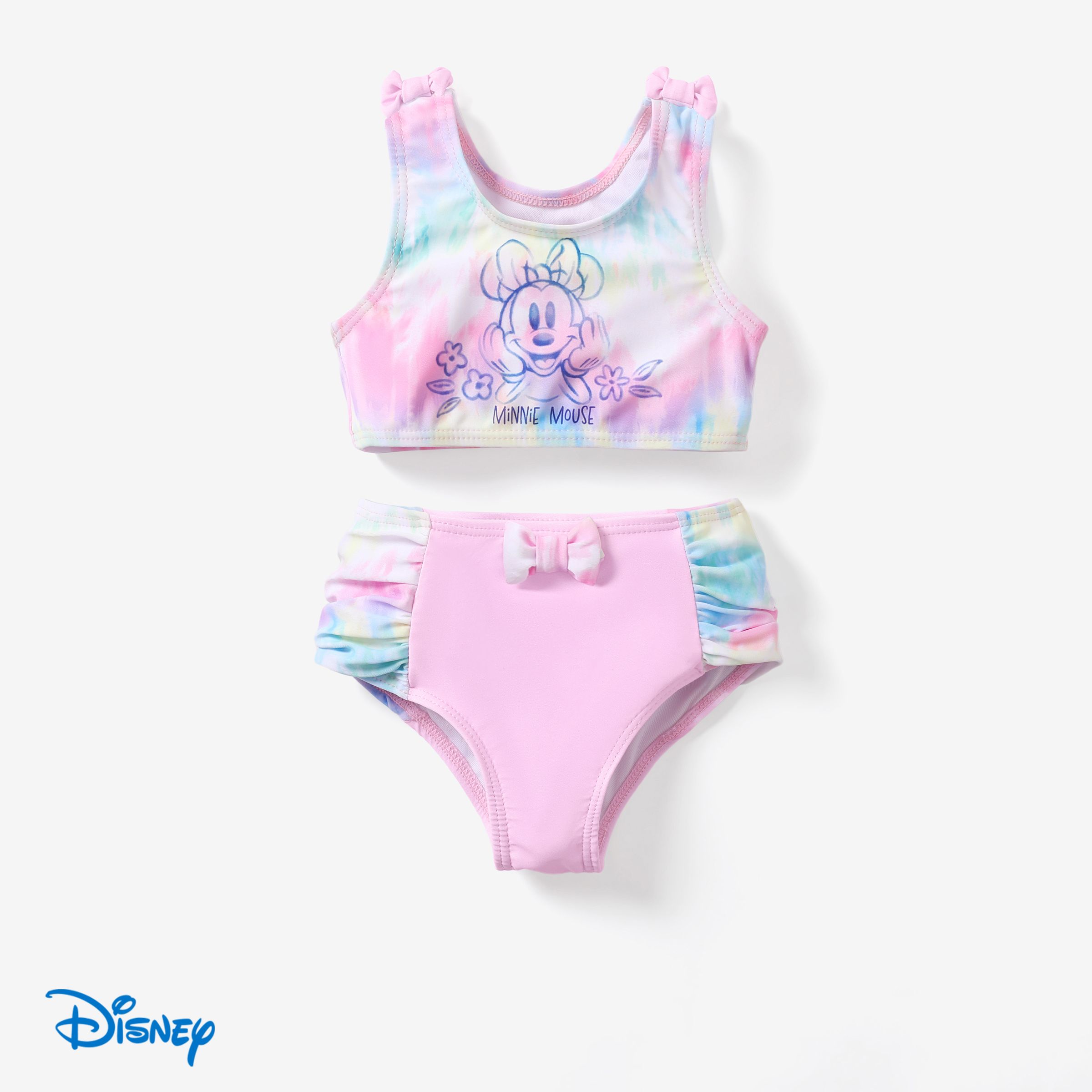 

Disney Mickey and Minnie Baby Boys Ombre Print One Piece Swimsuit or Baby Girl Bow Swimsuit Set