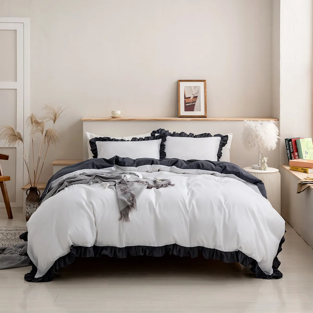

2/3pcs Soft and Comfortable Solid Color Bedding Set,including Duvet Cover and Pillowcases
