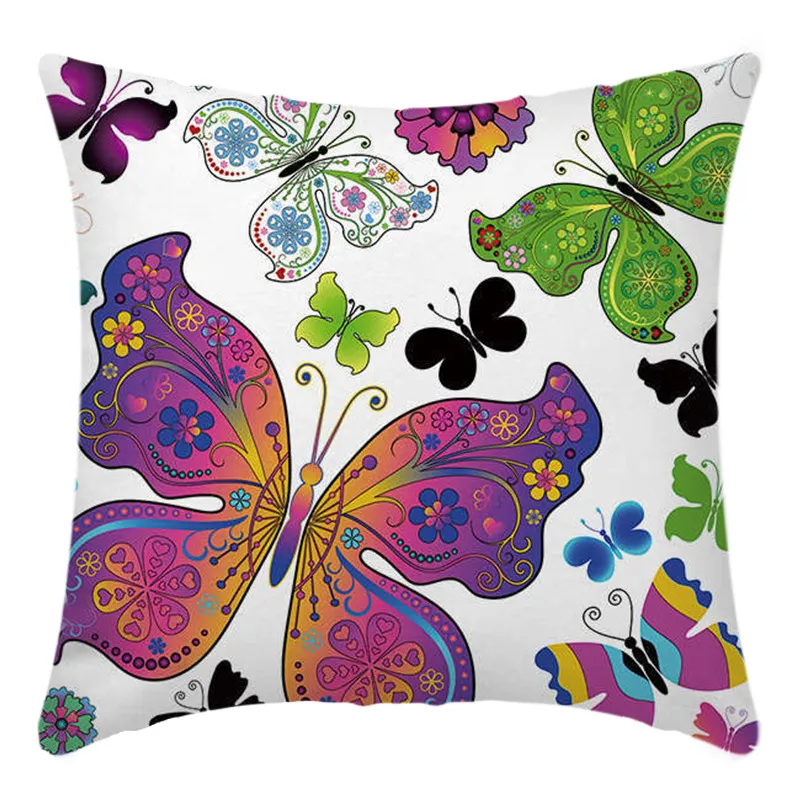 Set of 2 Nordic Geometric Butterfly Pattern Cushion Cover Pillowcases(Pillow Core not included) SMYH big image 1