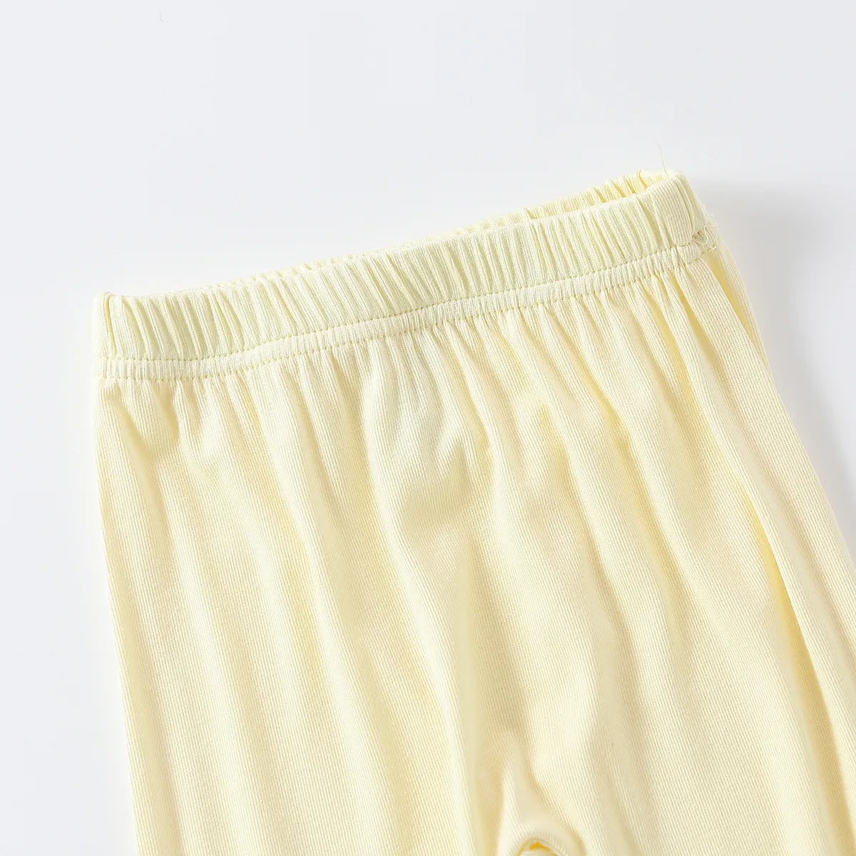 Conjunto de pantalones casuales de color liso para niño - 1 pieza, material de poliéster y spandex, corte regular Beige big image 1