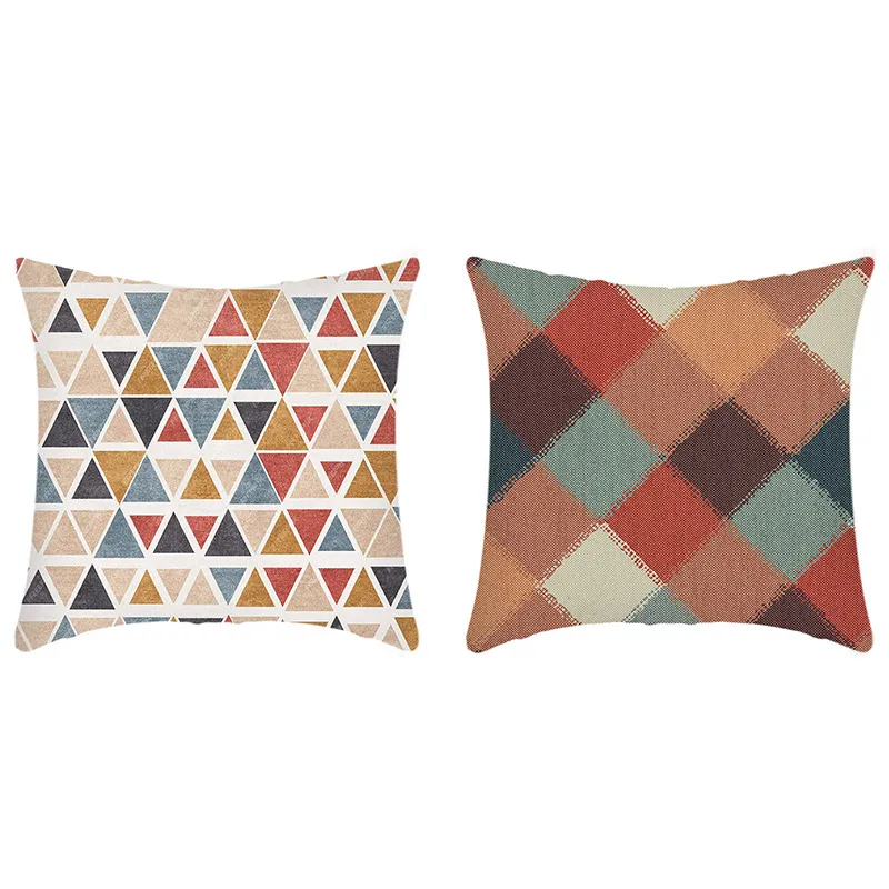 2-Pack Minimalist Line and Geometric Pattern Throw Pillow Covers (Pillow Core not included) PLAID big image 1