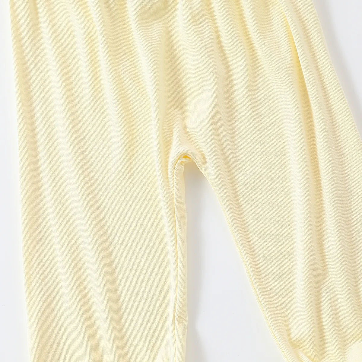 Ensemble de pantalons décontractés de couleur unie pour garçon - 1 pièce, matériau polyester et élasthanne, coupe régulière Beige big image 1