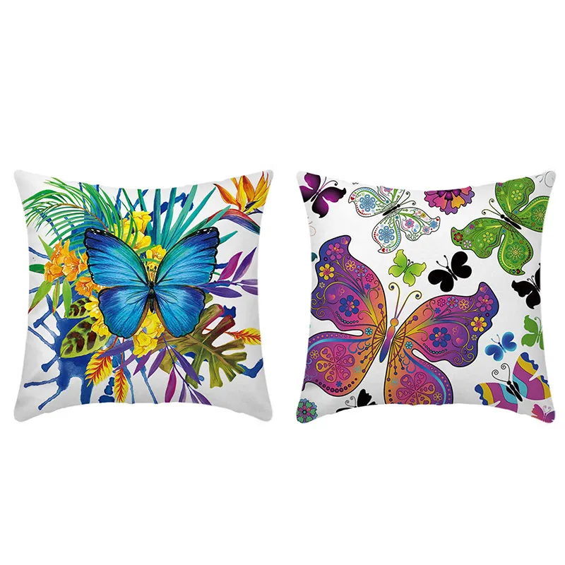 Set of 2 Nordic Geometric Butterfly Pattern Cushion Cover Pillowcases(Pillow Core not included)