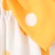 2pcs Baby Girl Allover Dots Bowknot Sleeveless Spaghetti Strap Romper with Headband Set Yellow