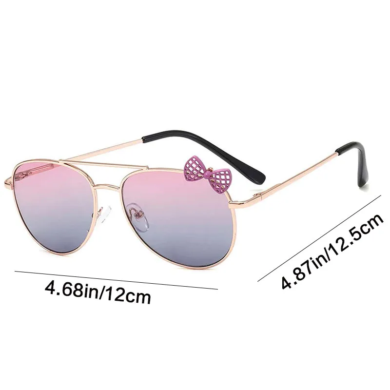 Toddler/kids Girl Sweet Sunglasses with Metal Frame and Decorative Bow-Tie Cat-Eye Lenses Black/Pink big image 1
