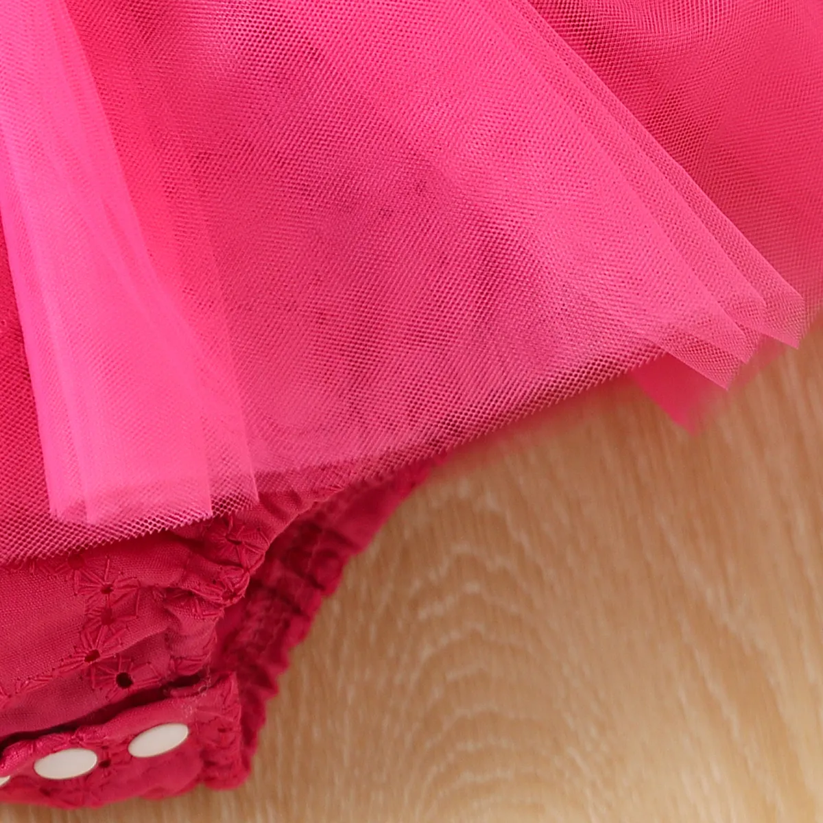 Baby Girls Sweet Multi-layered Infant Sleeveless Dress Hot Pink big image 1