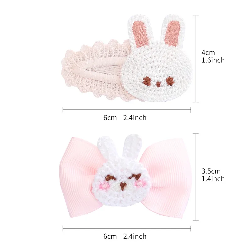 Baby/toddler Sweet Adorable Bunny Bow Hair Clip White big image 1