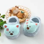 嬰兒/幼兒女孩/男孩童心防滑地板襪子與可愛的動物設計 藍色