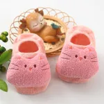 嬰兒/幼兒女孩/男孩童心防滑地板襪子與可愛的動物設計 粉色