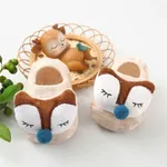 Calcetines de piso antideslizantes infantiles para bebé/niño niña / niño con diseño de animales lindos Caqui