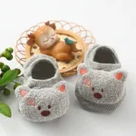 嬰兒/幼兒女孩/男孩童心防滑地板襪子與可愛的動物設計 灰色