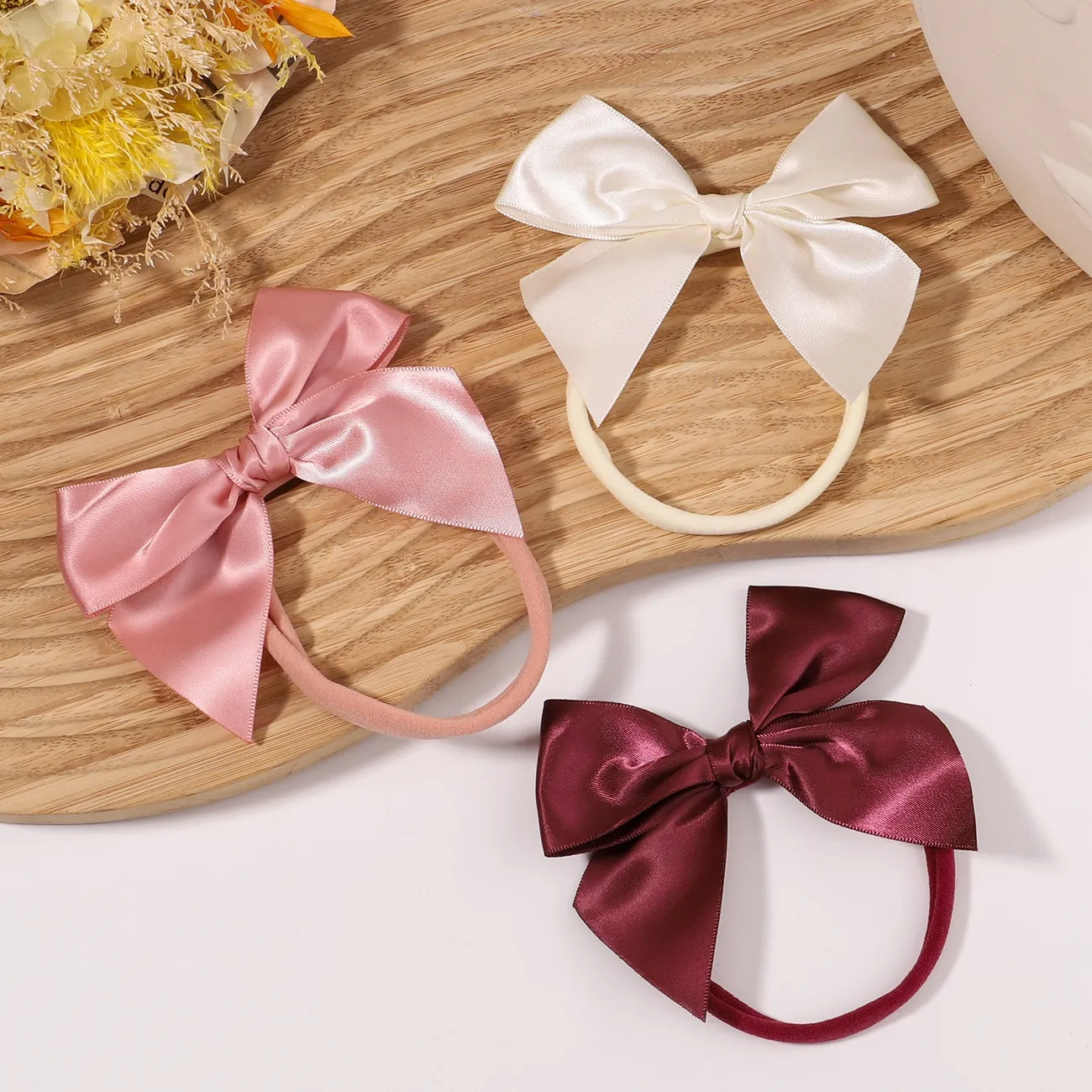 Baby Girl Sweet Simple and Versatile Headband with Bow Design Pink big image 1