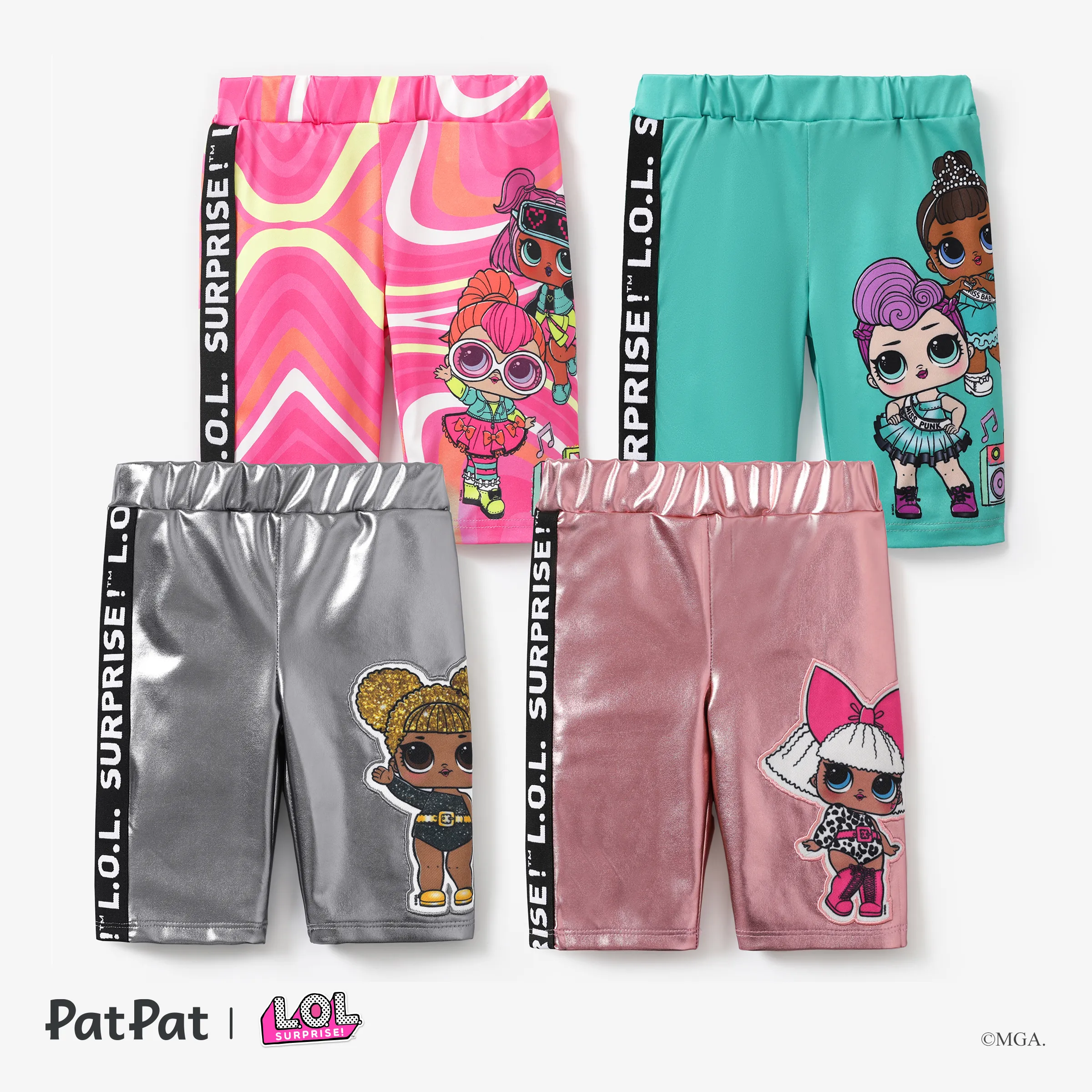 

L.O.L. SURPRISE! 1pc Kid Girl Character Print Glossy Sporty Leggings